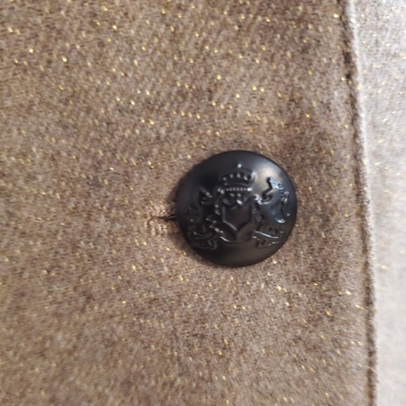 NWT $168 Banana Republic Wool-Blend Tan Lurex Military Blazer Jacket, Sz 12 - Picture 9 of 13